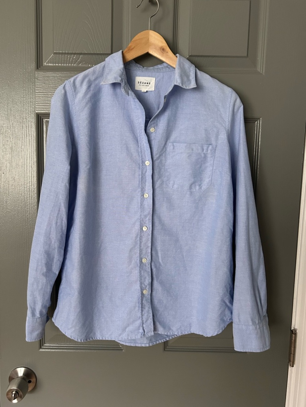 Sezane Light Blue Casual Button-Down Shirt